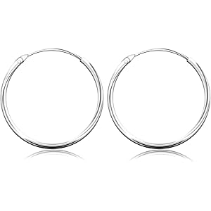 Dazis フープピアス 925シルバー 純銀製 シンプル 軽い アレルギー防止 軟骨ピアス 男女兼用 ピアス レディース アクセサリー (10)