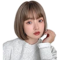 Amazon.co.jp: [ブライトララ] 素肌ウィッグ ウィッグ ショート ボブ