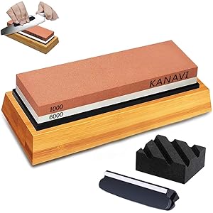砥石 包丁 研ぎ石 両面砥石 #1000/#6000【面直し/竹砥石台/角度固定ホルダー/取扱説明書/4点セット】