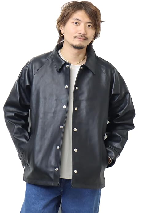 Amazon | [ショット] 3121026 シープスキン レザー コーチジャケット 