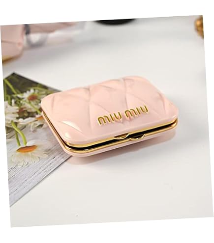 Amazon.co.jp: 新しいmiumiu化粧鏡ピンクの両面ポータブルミラー