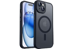 CANSHN iPhone 15 用 ケース Magsafe対応 カメラ周辺保護 ワイヤレス充電 耐衝撃 アイフォン 15 用 ケース ブラック | あいふおん 15 用 ケース,耐衝撃,エアガードコーナー,傷つき防止,指紋防止,リング マグネット搭