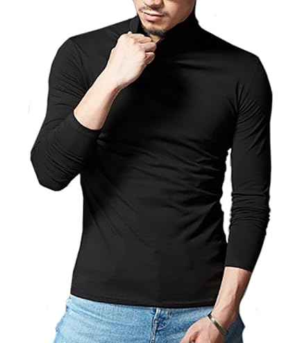 ブラック 長袖 ハイネック カットソー CELFORD（セルフォード）の「シルケットハイネックカットソー（Tシャツ