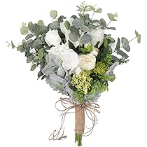 ウェディングブーケ・ブートニア　造花ブーケ 結婚式 Amazon｜「結婚式ブーケ ブートニアセット」40～43×30～33cm