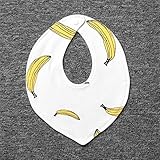 Tovadoo ベビー よだれかけ　コットンブレンド　バナナ柄　ソフト　ファッション　キュート　出産祝い　プレゼント 七色入　19*26cm　0-4歳