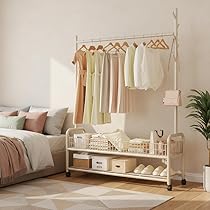 LNYCJP ハンガーラック パイプハンガーラック 洋服ラック 棚付き 組立簡単 Amazon｜LNYCJP ハンガーラック 2メッシュ棚付き パイプハンガーラック