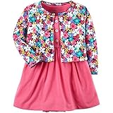 カーターズ Carter's カーディガン 半袖ロンパース ワンピース 2点セット ベビー服 女の子 花柄×ピンク (9months(67-72cm)) [並行輸入品]