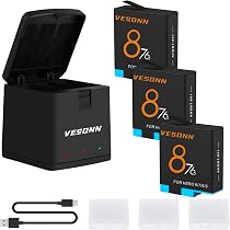 Amazon | Vesonn For Gopro Hero 8バッテリー 充電器セット1500mAh互換 