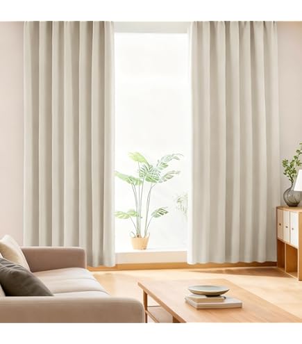 Amazon｜カインズ 遮光カーテン 2枚組 210cm丈 幅150 厚手 形状記憶