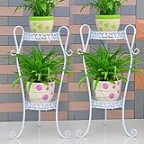 Plant shelf アイアンフラワーポットラック、3段プラントディスプレイスタンド盆栽ホルダーガーデンパティオインテリアシェルフホルダーセット2ブラック/ホワイト/ゴールド Flower rack