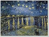Starry Night Over theローヌby Vincent Van Gogh用紙印刷壁アート 36in. x 48in.