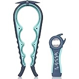 MAEXUS ジャーオープナー 多機能ボトルオープナー缶オープナーキット 関節炎の高齢者向けジャーオープナー 弱い手用ジャーオープナー ジャーオープナーグリップ蓋ツイストグリッパー グレー+ブルー(2個)