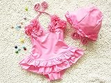 (コスヤヤ) cosyaya 子供 水着 幼児 ドレス ワンピース ダンスウェア 女の赤ちゃん プール お姫様 ビキニ キッズ スイミング スクール水着 スイムウエア 人気 (70-80cm, ピンク