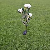 ソーラーフラワーライト led 造花 ソーラー バラ ガーデンライト 電気代不要 1本 埋め込み式 屋外 芝生 玄関 庭園灯 夜もお庭を彩ります フラワーライト夜景ライト インテリア飾り ロマンチック