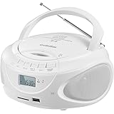 Gelielim CDプレーヤーポータブル FM/AMラジオ CDプレイヤー デュアルスピーカー内蔵 CD/SD/MP3/USB/AUXコンセント付き·電池駆動可能 LCD液晶ディスプレイ3.5mmイヤホンジャック Boombox 音楽再生 パーティ