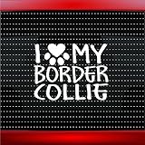 I Love My Border Collie – Dog Paw車ステッカートラックウィンドウビニールデカール ブルー ILoveMyBorderCollieBabyBlue