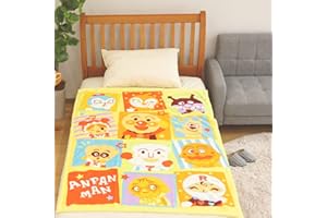 アンパンマン 毛布 ハーフ 100×140cm ジュニア毛布 キッズ毛布 幼稚園 保育園 お昼寝ケット ブランケット (イエロー217700YE)
