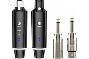 Arvitek Wireless XLR Microphone Transmitter Receiver 2.4Ghz, XLR System Mic Adapter for Dynamic Microphone, Audio Mixer, Electric Guitar Bass, 48V Phantom Power for Condenser Mic, 160ft Range
