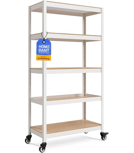Amazon｜HOMEDANT HOUSE 組立簡単 ラミネート スチールラック キッチン