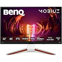 BenQ 32インチ 4K モニター 144Hz HDMI 2 EX3210U BenQ MOBIUZ EX3210U 32” 4K IPS White Gaming Monitor, 144Hz 1ms