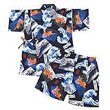 甚平スーツ キッズ ベビー 男の子 子供 夏物 ドラゴン 花火 和柄 水玉 夏祭り fo-jinb 95m No.05