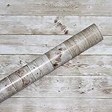 HaokHome 5023 レトロな木製の板の壁のステッカーの壁紙ホワイト/ブラック/ブラウンかんたん貼付シールタイプ 家庭装飾 45cmx6m