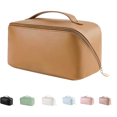 Cosmetic Bag, Large Capacity PU Waterproof Storage Makeup Bag, Multifunctional Portable Wash Pouch for Women Travel Storage B