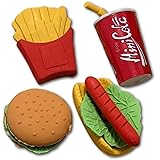 シャンディニー ファーストフード 面白消しゴムセット 文具 子ども 学校 景品 ギフト 4個 1セット