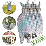 鳥よけ フクロウ ２枚セット 3D ホログラムカード 怖がらせ駆除 防鳥・防獣対策 DIDADI 鈴付き