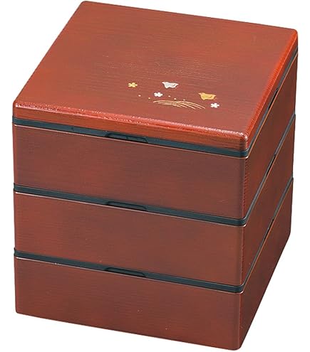 Amazon｜ミタニ 山中漆器 山中塗 溜塗 都 三段重 5.0 溜渕金塗 3860