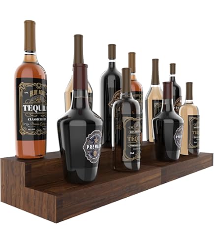 Amazon.co.jp: 酒瓶スタンド - 3段リカーバーボトルディスプレイ