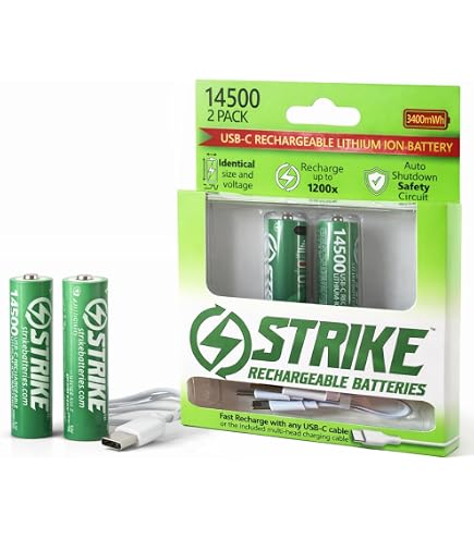 Amazon | 14500 ダイナミックブルー 3.7V/850mAhリチウム電池 剃刀対応