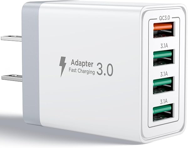 Aioneus USB充電器 ACアダプター 4ポート 合計40W【QC3.0 急速充電 & PSE認証済み】 USBコンセント USBタップ電源アダプター スマートフォン充電器 携帯充電器 コンパクト設計 同時充電対応 iPhone 17/16/15/14 Pro Max Galaxy S24/S23 iPad Android 各種対応 旅行 出張 家庭用 コンセント直挿し - 1