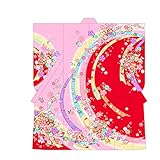 Collection 四ツ身 小町 7歳 ブランド 2018年新柄 女の子 被布セット 2：ピンク×赤