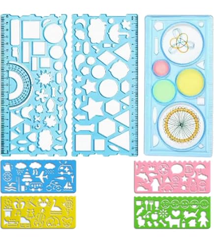 Amazon.co.jp: テンプレート 【7枚組】デザイン定規 製図用定規セット