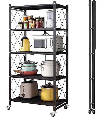 Amazon｜山善(YAMAZEN) ラック 棚 4段 キャスター付き 全体耐荷重120kg