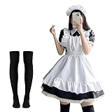 [Harsever] ハロウィン メイド服 オレンジ・パープルメイド服 7点セットウェイトレス衣装 刺繍 メイド服 コスプレ可愛い ゴスロリ 大人用 コスチューム 人気ハロウィン 魔女 ウィッチかぼちゃ 仮装 (ブラック, L)