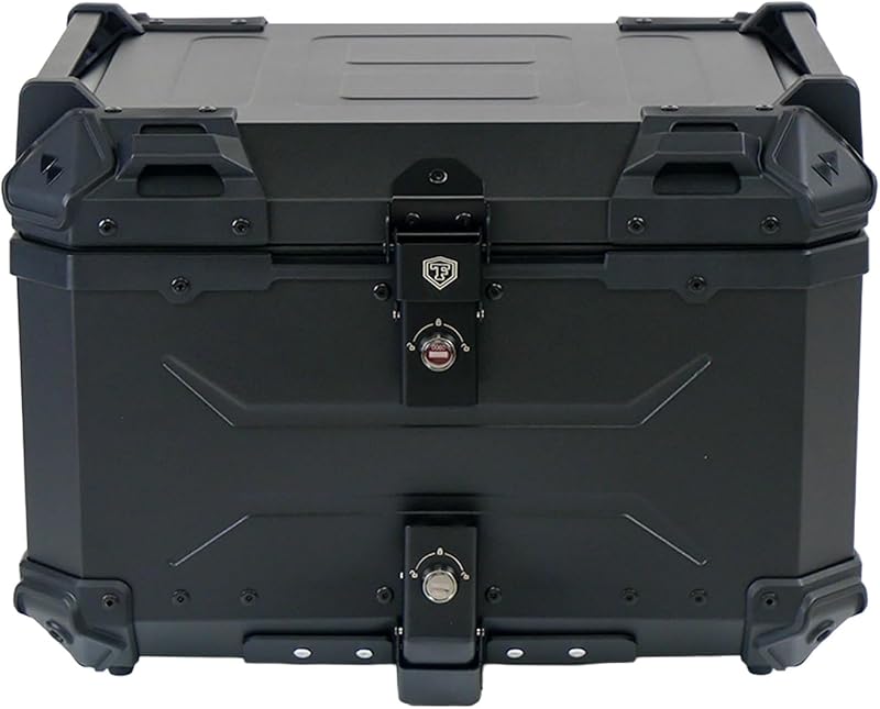 【荷物を詰めて、旅を解き放つ。】 匠plate リアボックス 45L 55L 65L 100L トップケース 大容量 防水 取付ベース付 防犯対策 バイクボックス (ALL BLACK 55L)