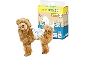 Iris Ohyama Pitafit Pet Diapers for Dogs, S Size, 72-Piece, for Boys, Long-Lasting, MNPD-S72