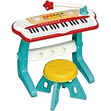 トイローヤル キッズキーボード DX+ ( リズム / メロディー機能付き ) 子供 ピアノ キーボード ( 楽譜付き / ドレミシール )