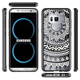 S8 +ケース、サムスンギャラクシーS8プラスケース - レトロトーテムマンダラ花柄クリア[アクリル] PCハードバックTPUシリコンソフトバンパー透明ケースバブルフリースクリーンプロテクターアーマー