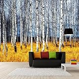 lhdlily Beautiful Autumn Dreamバーチ木製リビングルーム廊下通路ステレオロビーバスルーム壁紙壁画 LHDLily-561616981-16330