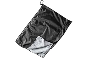 BELOWSYALER 2 in 1 ゴルフタオル & ゴルフバッグ レインカバー マイクロファイバー ゴルフレインフードタオル 防水ゴルフタオル 雨よけカバー