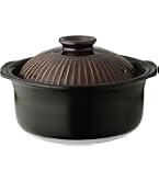 『萬古焼 KIKKA 二重蓋使用の5合炊きご飯釜 飴釉』ガス用 Amazon｜銀峯陶器 菊花 ごはん土鍋 萬古焼 (2合 炊き/粉引/二重蓋