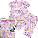 【本体綿100％】2017年 夏物 HELLO KITTY ハローキティ ニット楊柳 前開き総柄 半袖パジャマ ピンク◇80cm