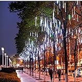 String Lights,Paragala Waterproof Falling Rain Fairy Lights With 144 LED 8 Tubes Meteor Shower Rain 