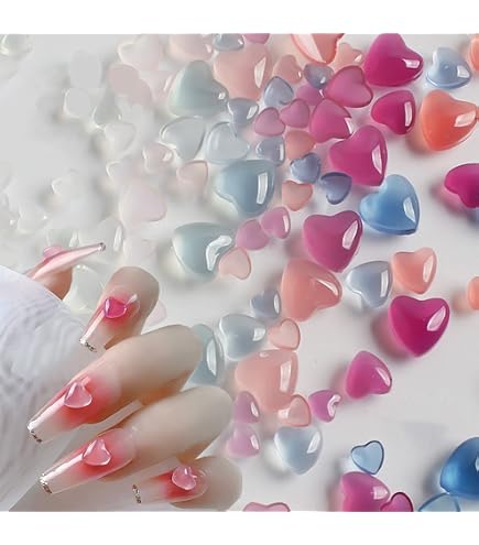 Amazon.co.jp: HappyHome ネイルパーツ ハート 透明 300個セット 3D