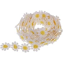 Amazon | Baoblaze 3ヤード デイジーフラワー 刺繍テープ レース