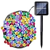 LEDMO Solar Outdoor String Lights 40ft 100 LED Waterproof String Lights Solar Powered Patio Lights f