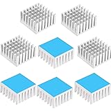 ヒートシンク ヒートクーリングフィン チップ用ヒートシンク Deear チップクーラー 冷却フィン 正方形 アルミ二ウム 熱伝導性両面テープ付き 銀色 8個